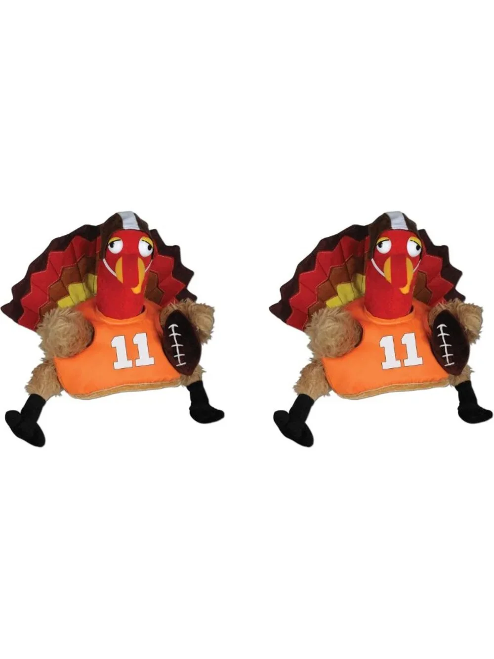 Plush Turkey Football Hats - 2 Pack, Thanksgiving Party Supplies, Game Day